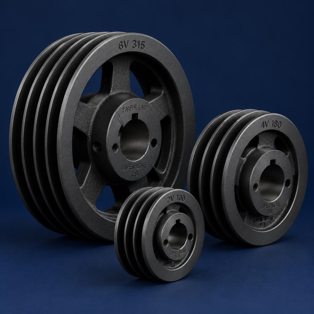 Taper bore pulleys